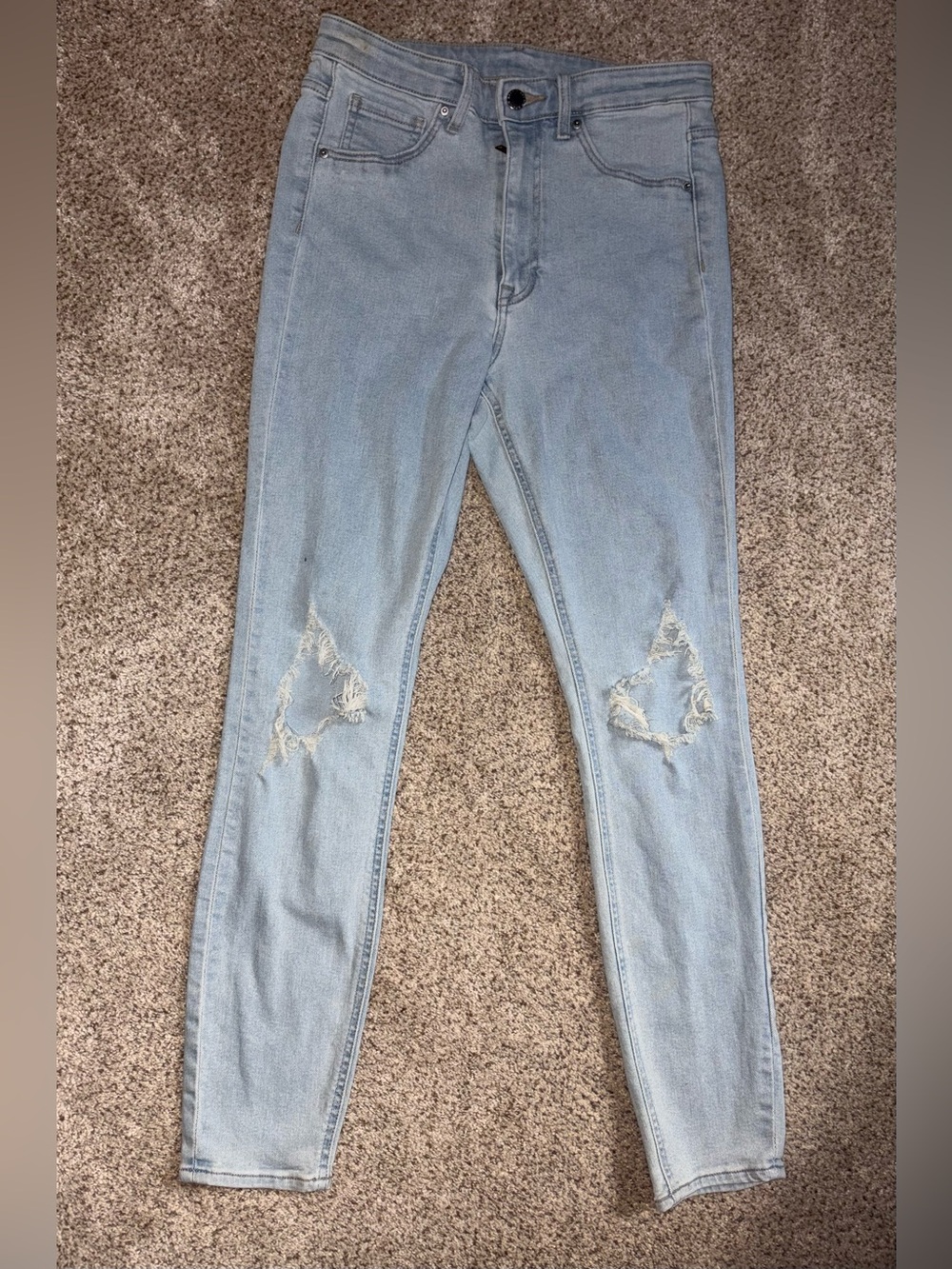 H&M Light Blue High-Rise Distressed Women’s Jeans